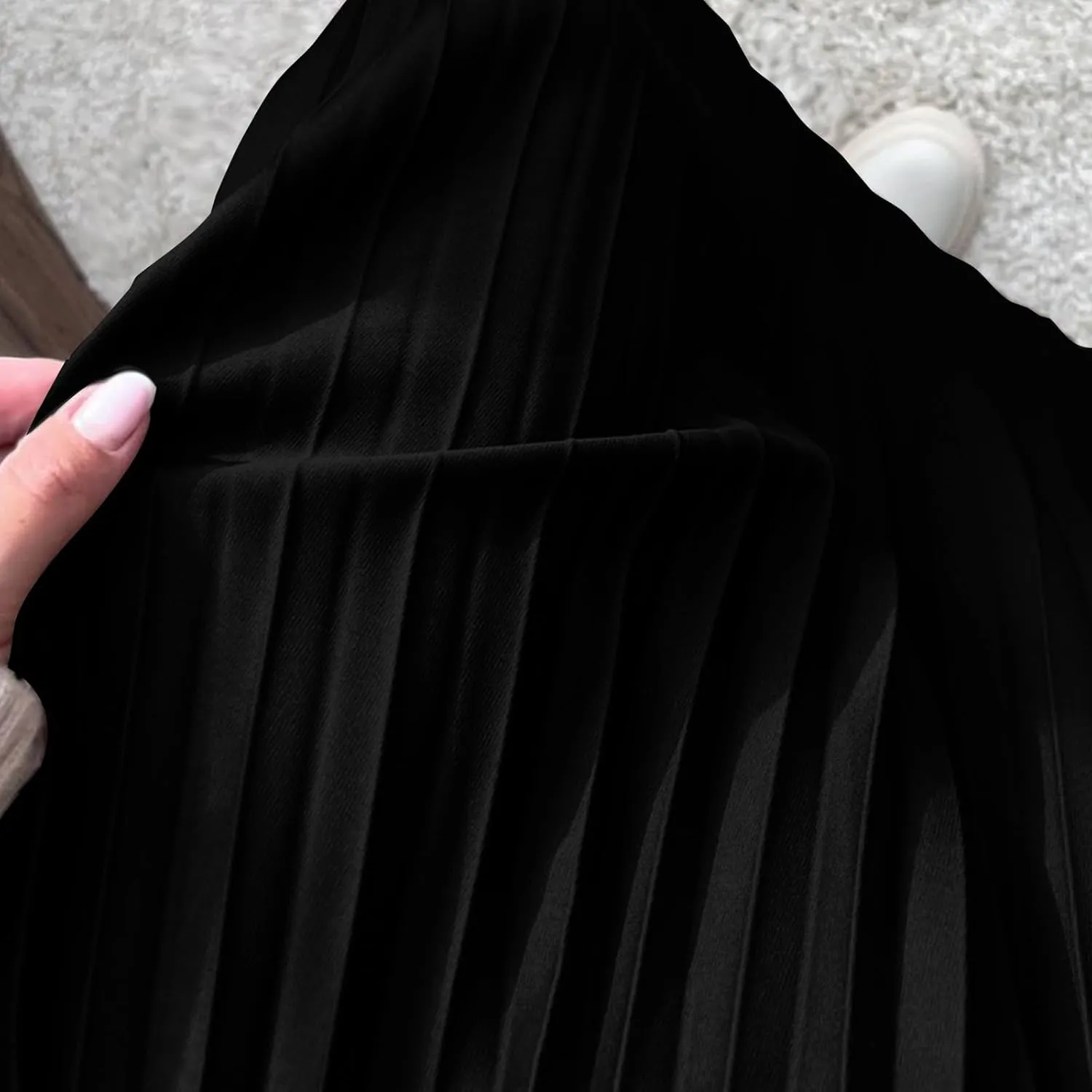 Womens Long Satin Summer Skirt Silk Elegant High Waist Cocktail Party Wedding Pleated Flared A-Line Midi Skirts