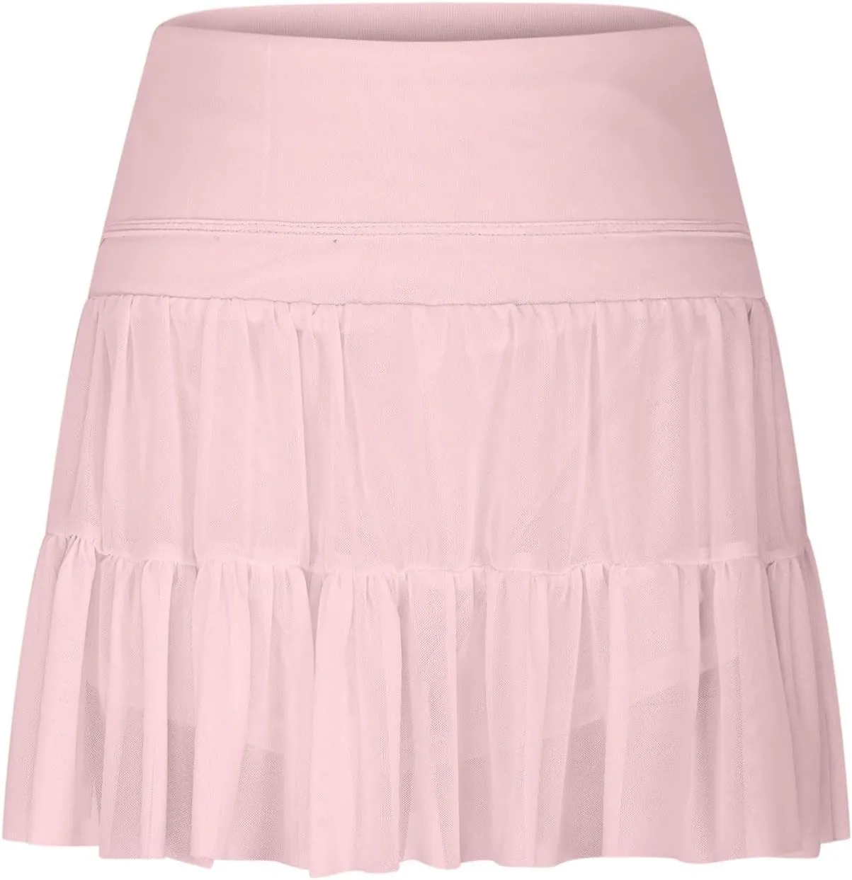 Women's Mini Tutu Skirt Skort Flowy High Waisted Tiered Ruffle Tennis Athletic Skater Golf Skirts with Built in Shorts