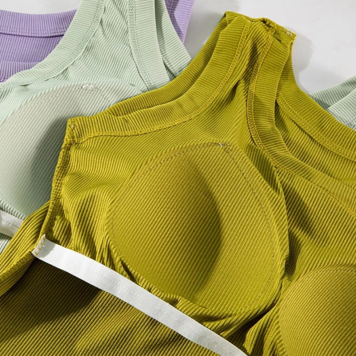 Womens Modal Built-in Bra Padded Camisole Solid Soft Yoga Tanks Tops Sleeveless Casual Comfy Workout Basic Yoga Vest