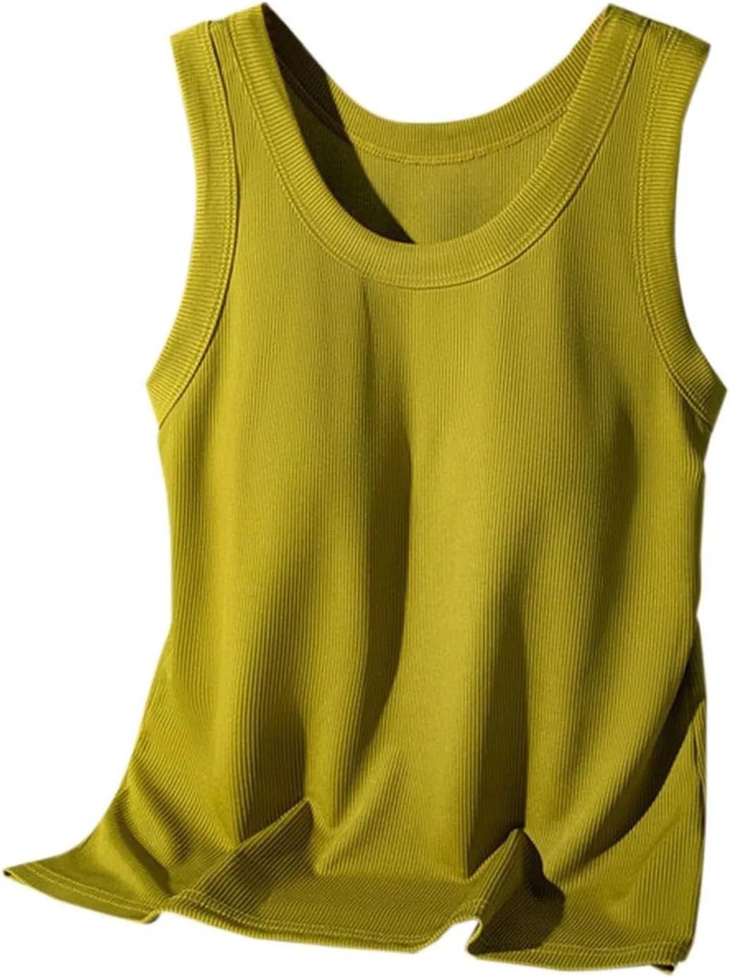 Womens Modal Built-in Bra Padded Camisole Solid Soft Yoga Tanks Tops Sleeveless Casual Comfy Workout Basic Yoga Vest