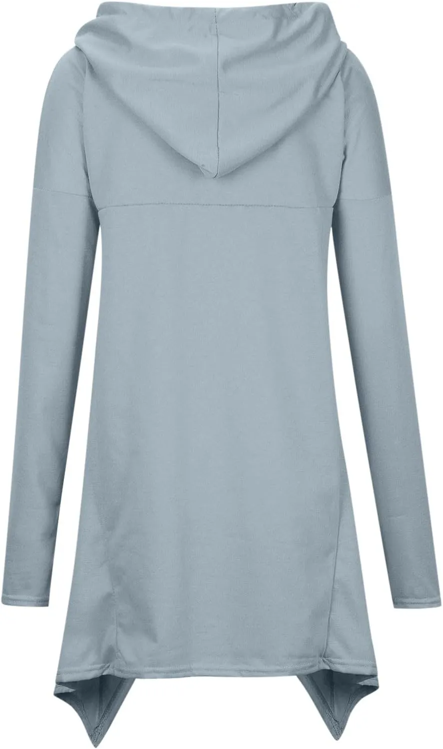 Women's Novelty Cowl Neck Sweatshirts Flowy Asymmetrical Hem Solid Hoodies Preppy Thumb Hole Oversized Pullover