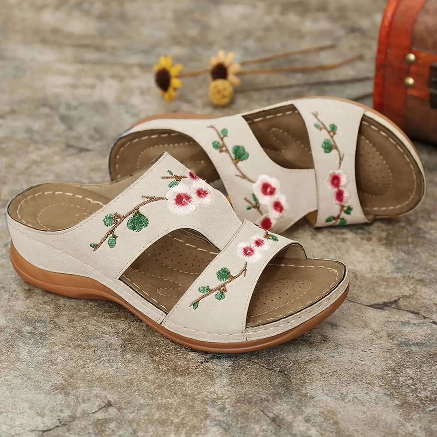 Womens Orthopedic Walking Sandals with Arch Support Adjustable Straps Comfortable Summer Beach Casual Outdoor Slides Plantar Fasciitis Relief Recovery Footwear