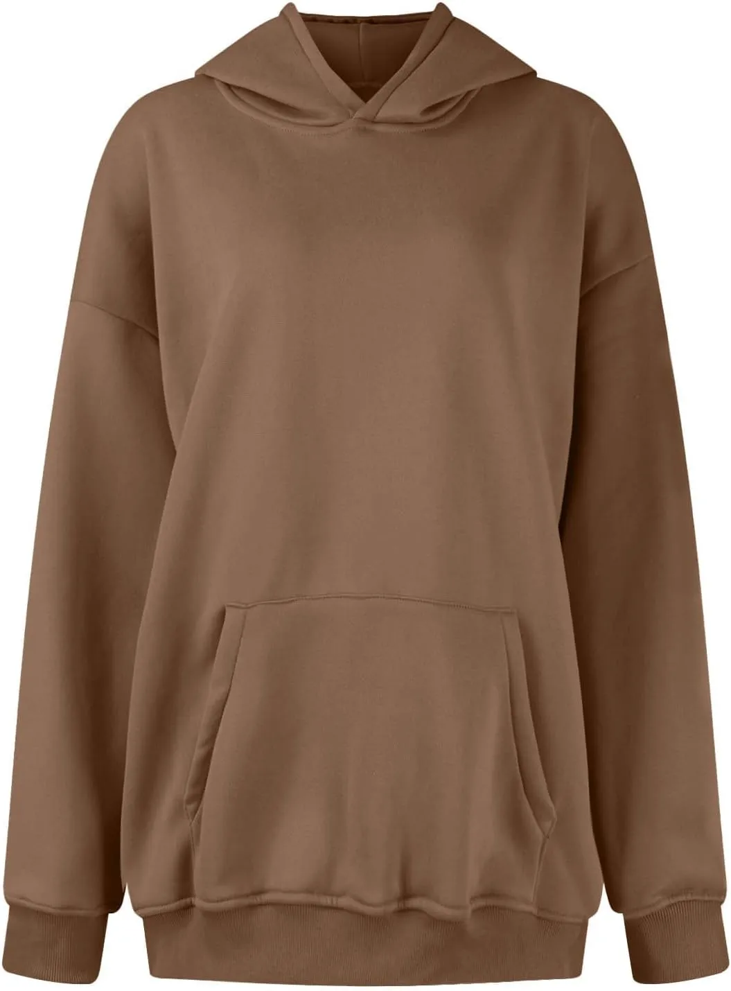 Womens Oversized Hoodies Causal Long Sleeve Fleece Hooded Sweatshirt Comfy Solid Color Pullover Tops Fall Outfits