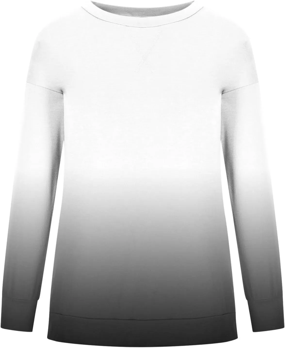 Womens Oversized Sweatshirts Hoodies Casual Long Sleeve Crew Neck Pullover Tops Fashion Gradient Color Sweater