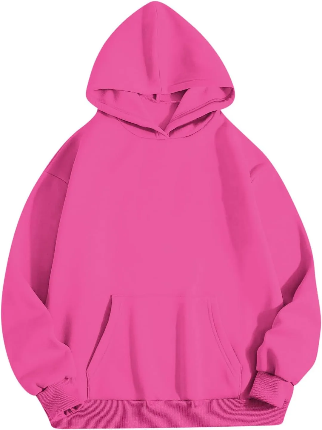 Womens Plain Hoodies Sweatshirts Ladies Fleece Sweaters Long Sleeve Hooded Pullover Tunic Tops Oversized Sweatshirt