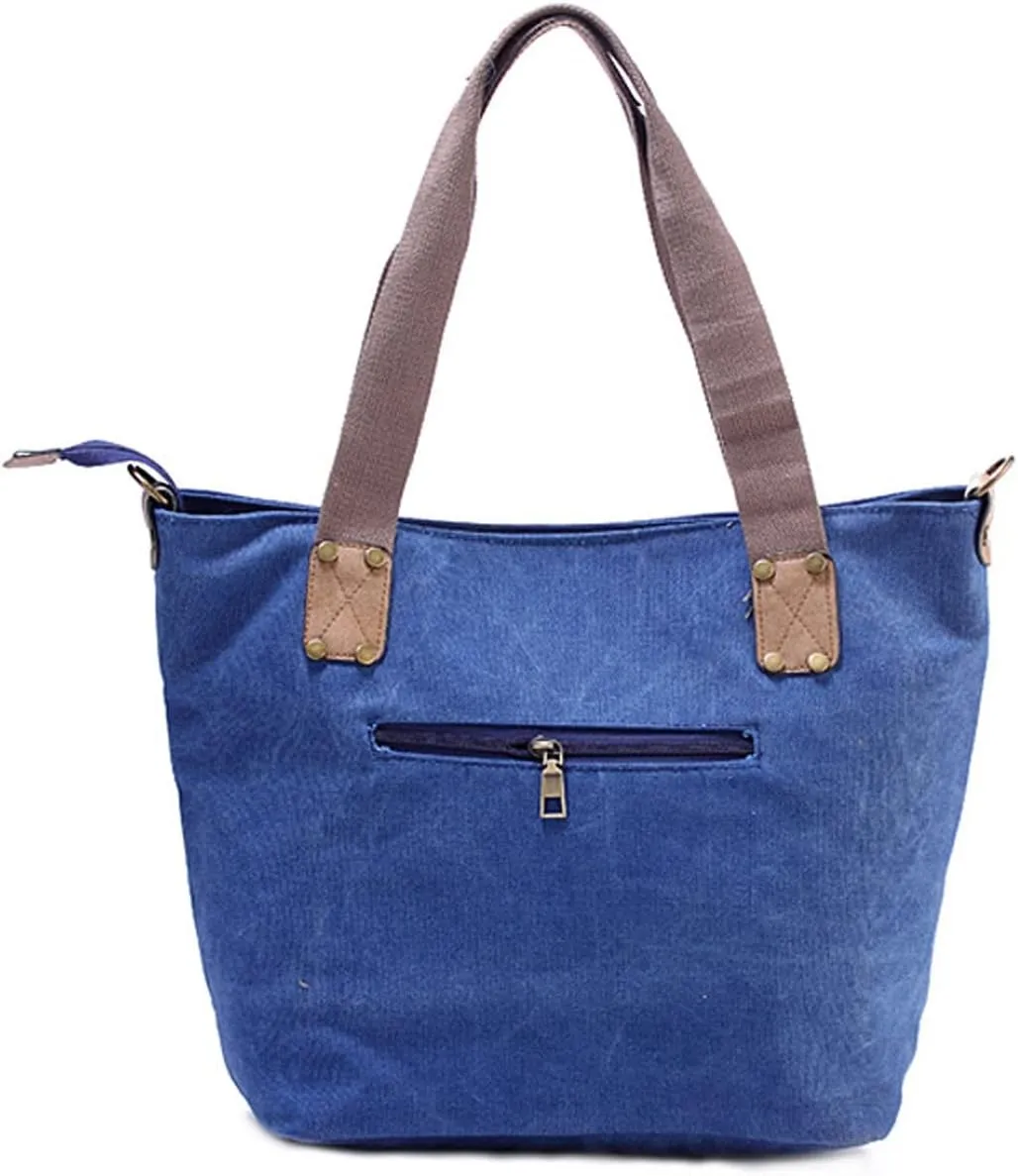 Women's printed letter canvas shoulder bag large size multi-function travel handbag