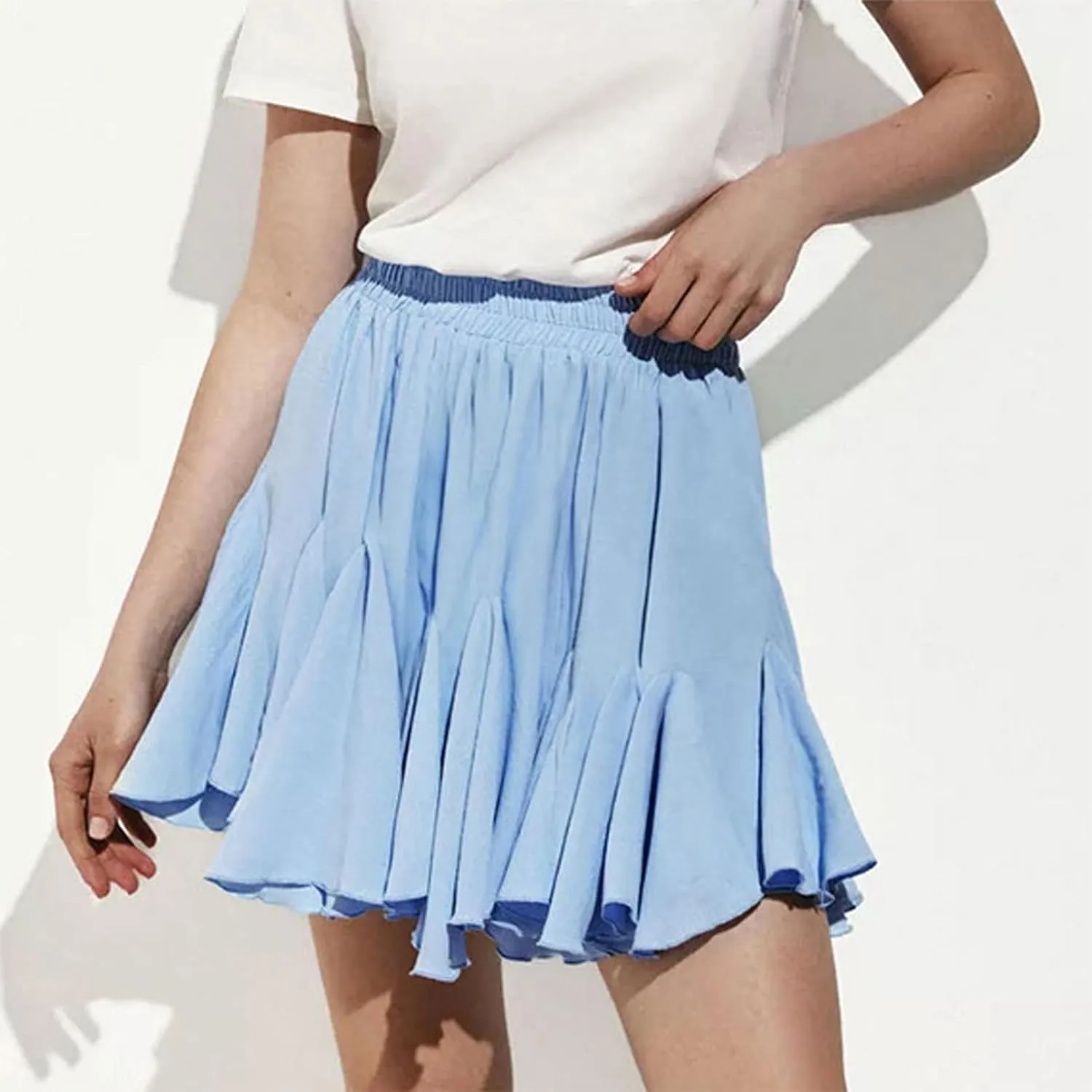 Womens Ruched High Cut Cheerleader Cosplay Basic Mini Little Skirt for Women Skorts 2025