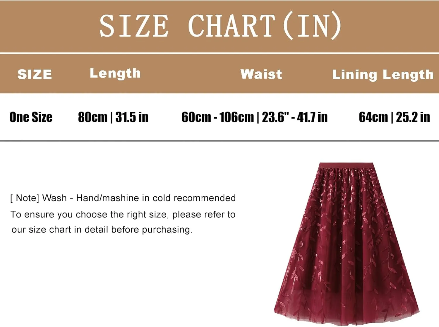 Women's Sequin Embroidered Tulle Skirt High Waist A-Line Tulle Midi Skirts Casual Party Clothes