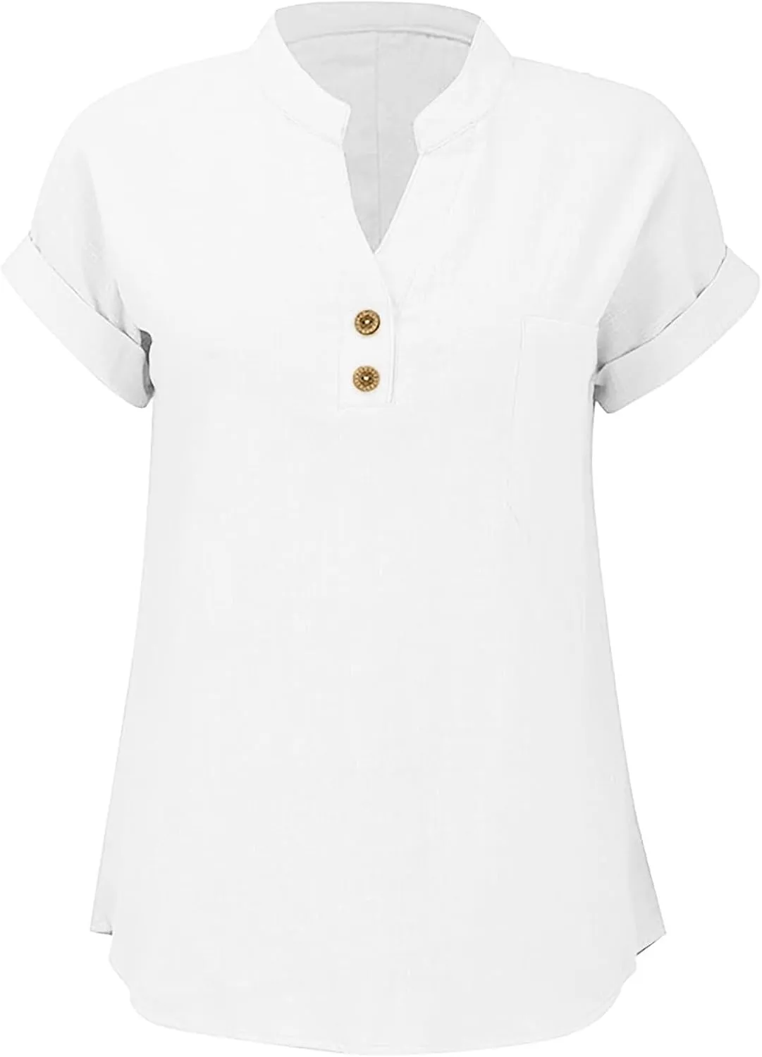Womens Short Sleeve T-Shirts Summer Cotton Linen Simple Tops Casual Tunic Tee V Neck Basic Workout Clothes Outfits
