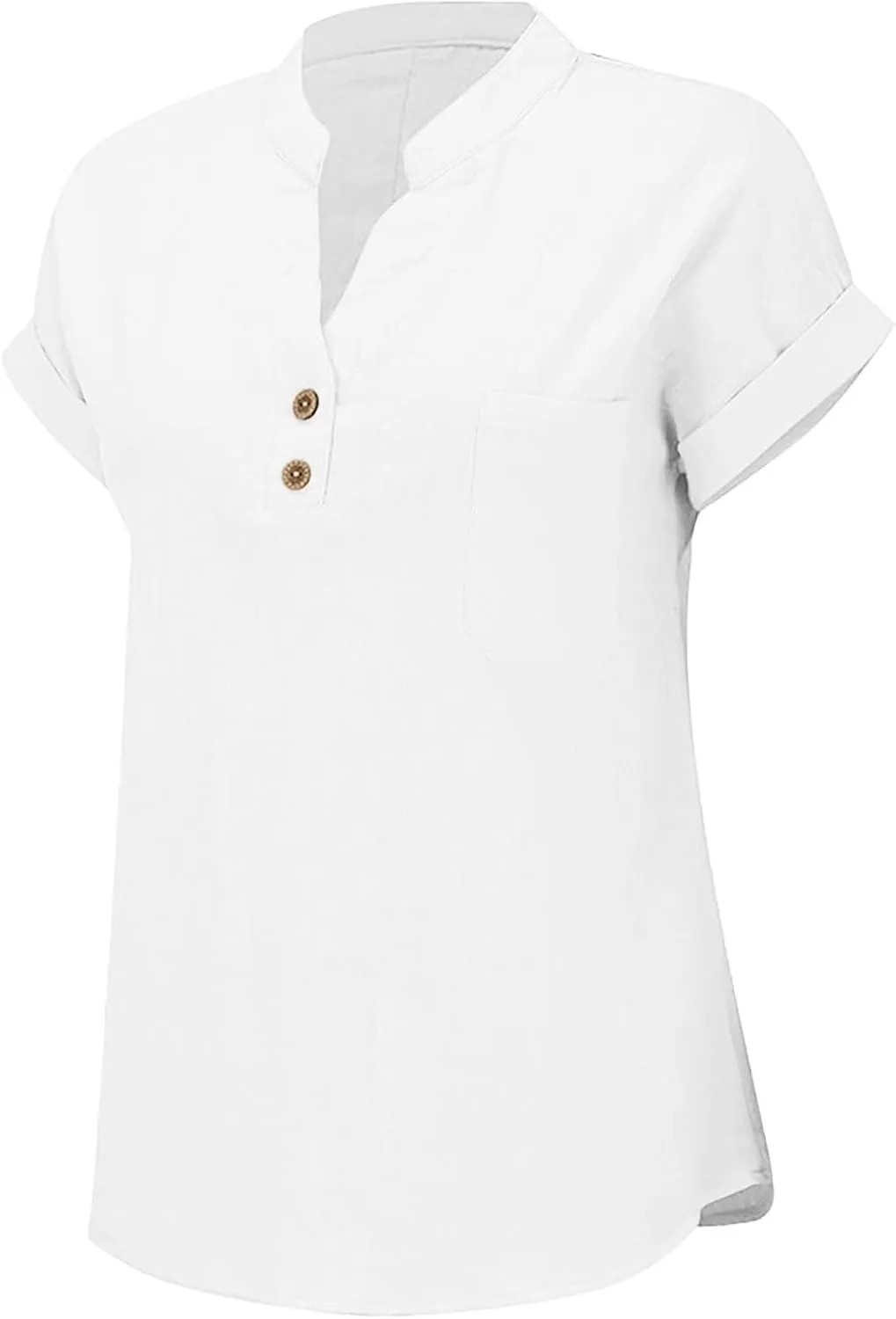 Womens Short Sleeve T-Shirts Summer Cotton Linen Simple Tops Casual Tunic Tee V Neck Basic Workout Clothes Outfits