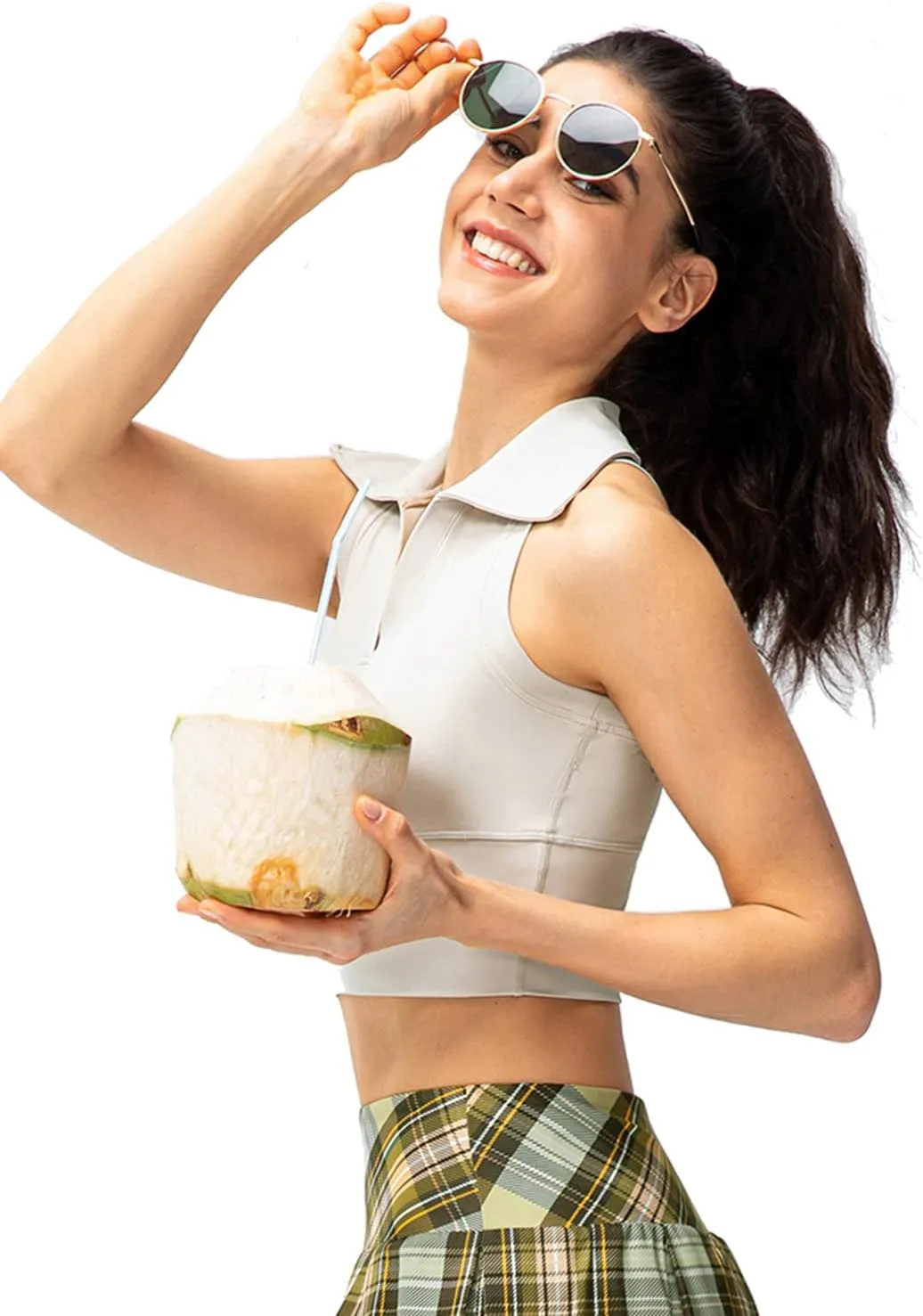 Womens Sleeveless Polo Crop Tops Collar Shirts Workout Crop Tank Tops Cropped Tank Trendy V Neck