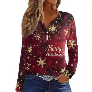 Womens Spring Long Sleeve Tops Button Down Henley V Neck Shirts Dressy Casual Fall Floral Blouses