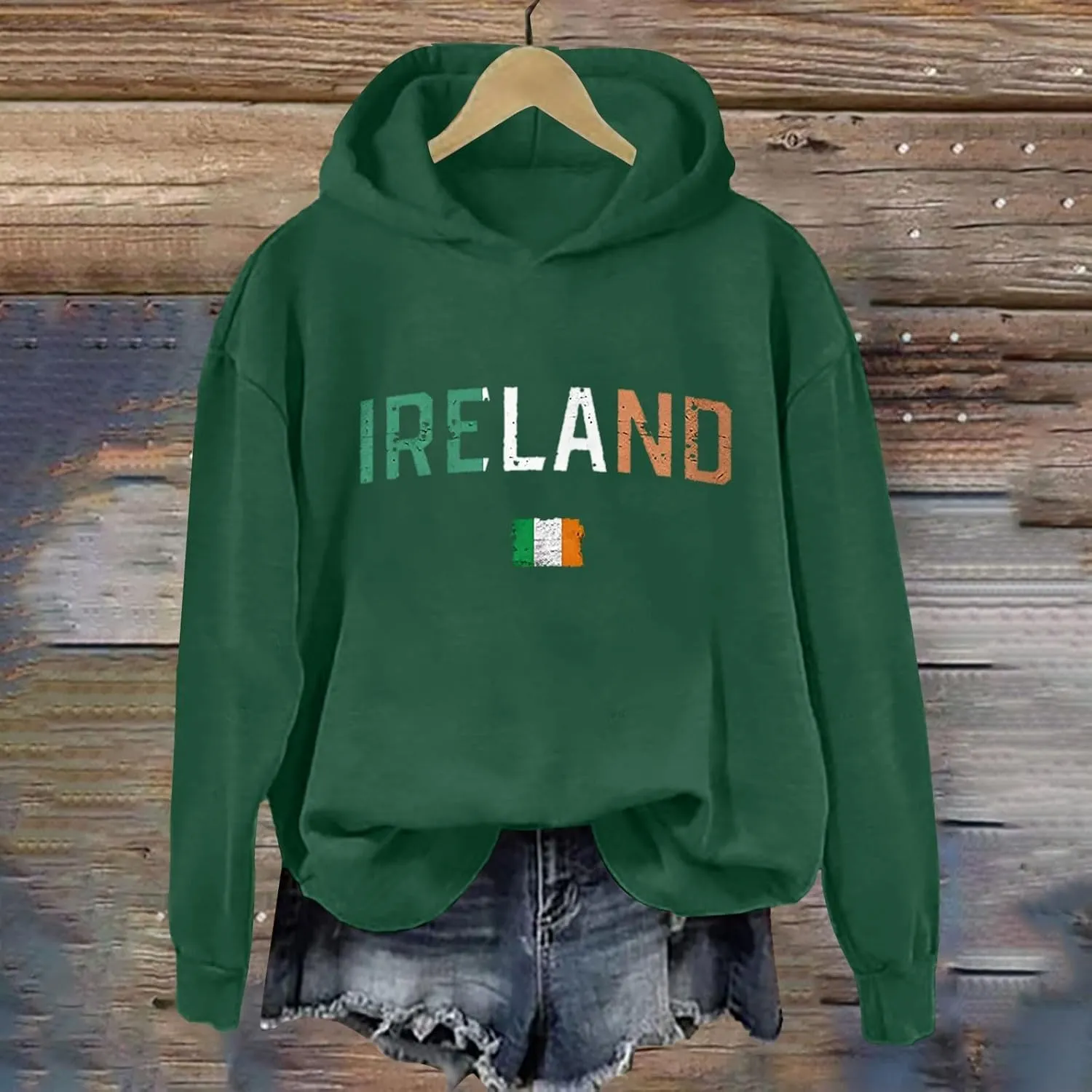 Women's St. Patrick's Day Green Hoodie Valentine's Day Sweatshirts Mardi Gras Long Sleeve Print Shirts 2025