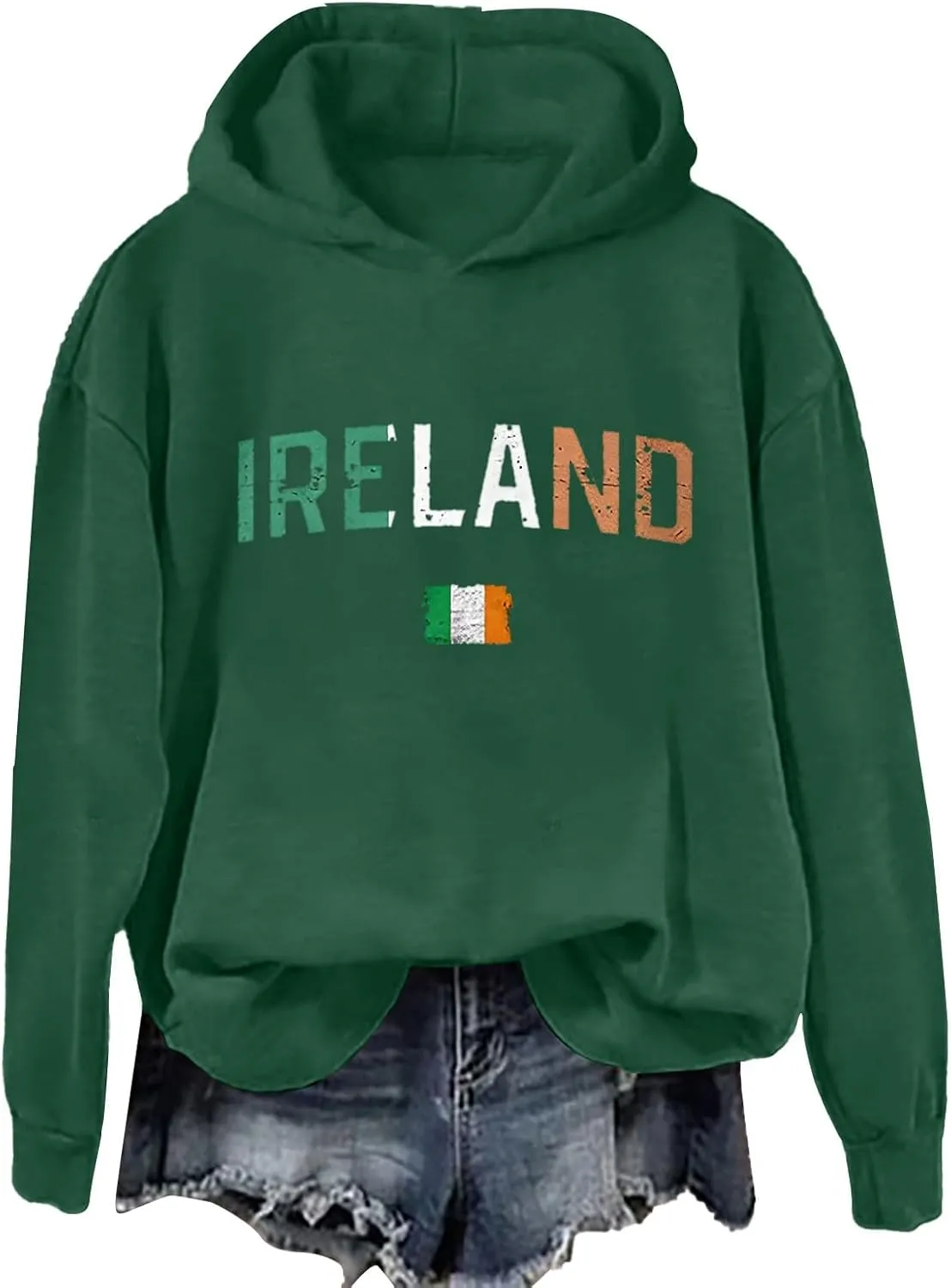 Women's St. Patrick's Day Green Hoodie Valentine's Day Sweatshirts Mardi Gras Long Sleeve Print Shirts 2025