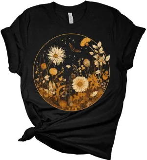 Womens Summer Shirts Trendy Boho Graphic Tees Cute Vintage Cottagecore T Shirts Floral Tops