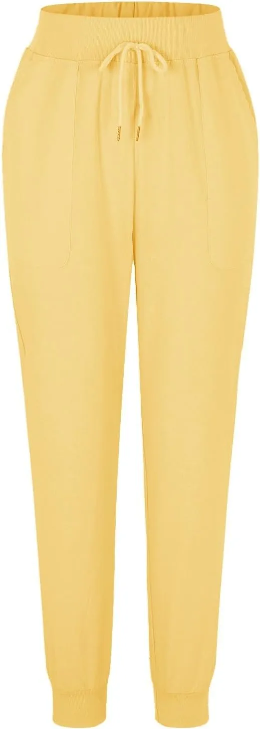 Womens Tapered Pants, Casual Linen Pants Women Drawstring Back Elastic Waist Pants Business Casual Pants Teacher Trousers