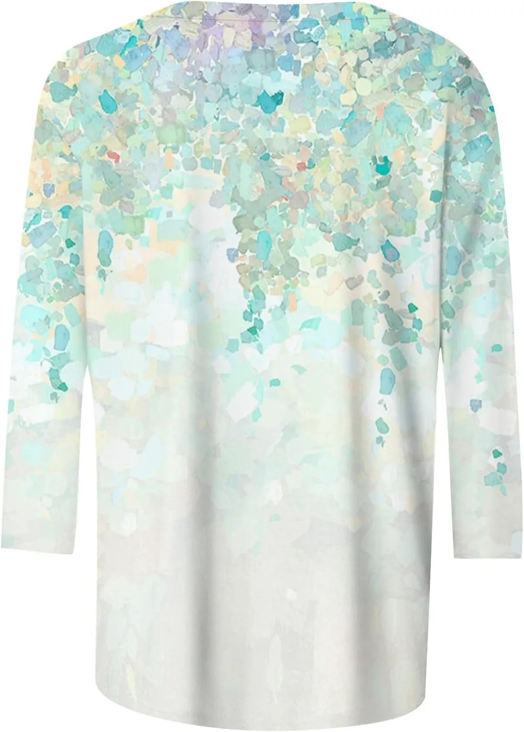Womens Tops 3/4 Sleeve Crewneck Cute Shirts 2024 Casual Print Trendy Tops Length T Shirt Summer Pullover