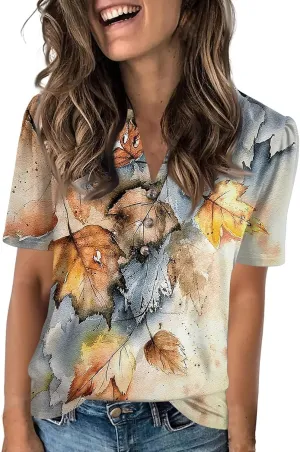 Womens Tops Summer 2025 Short Sleeve Blouses for Women Casual Shirts Fashion Loose Fit Clothes A.