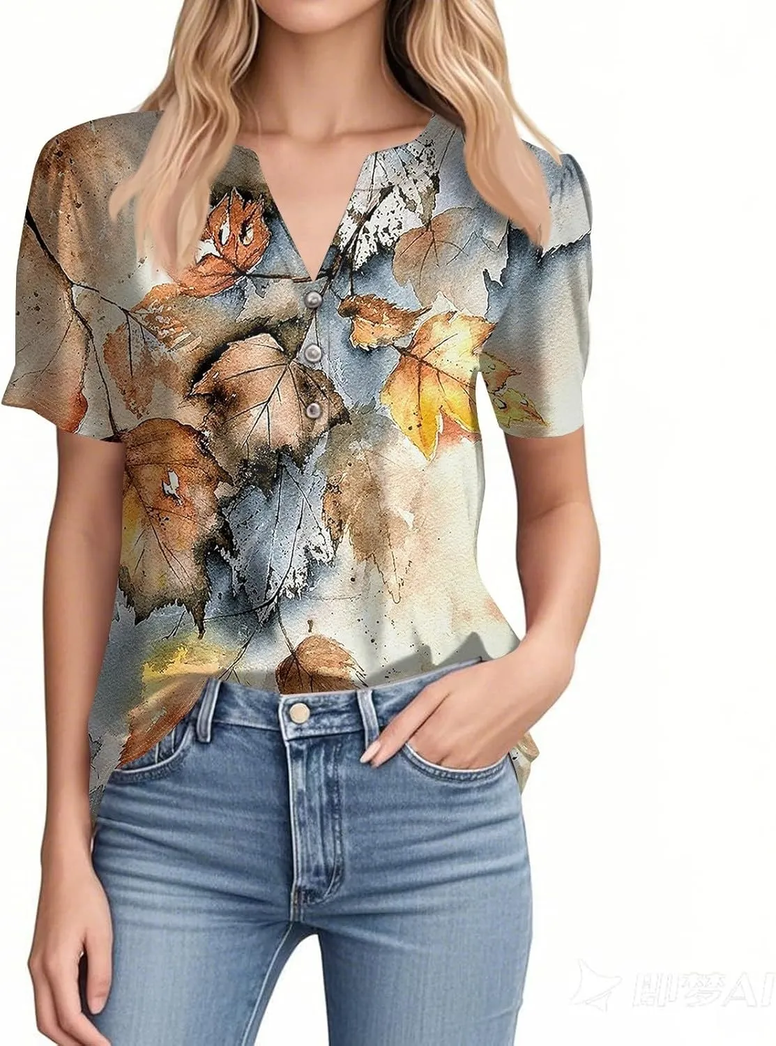 Womens Tops Summer 2025 Short Sleeve Blouses for Women Casual Shirts Fashion Loose Fit Clothes A.