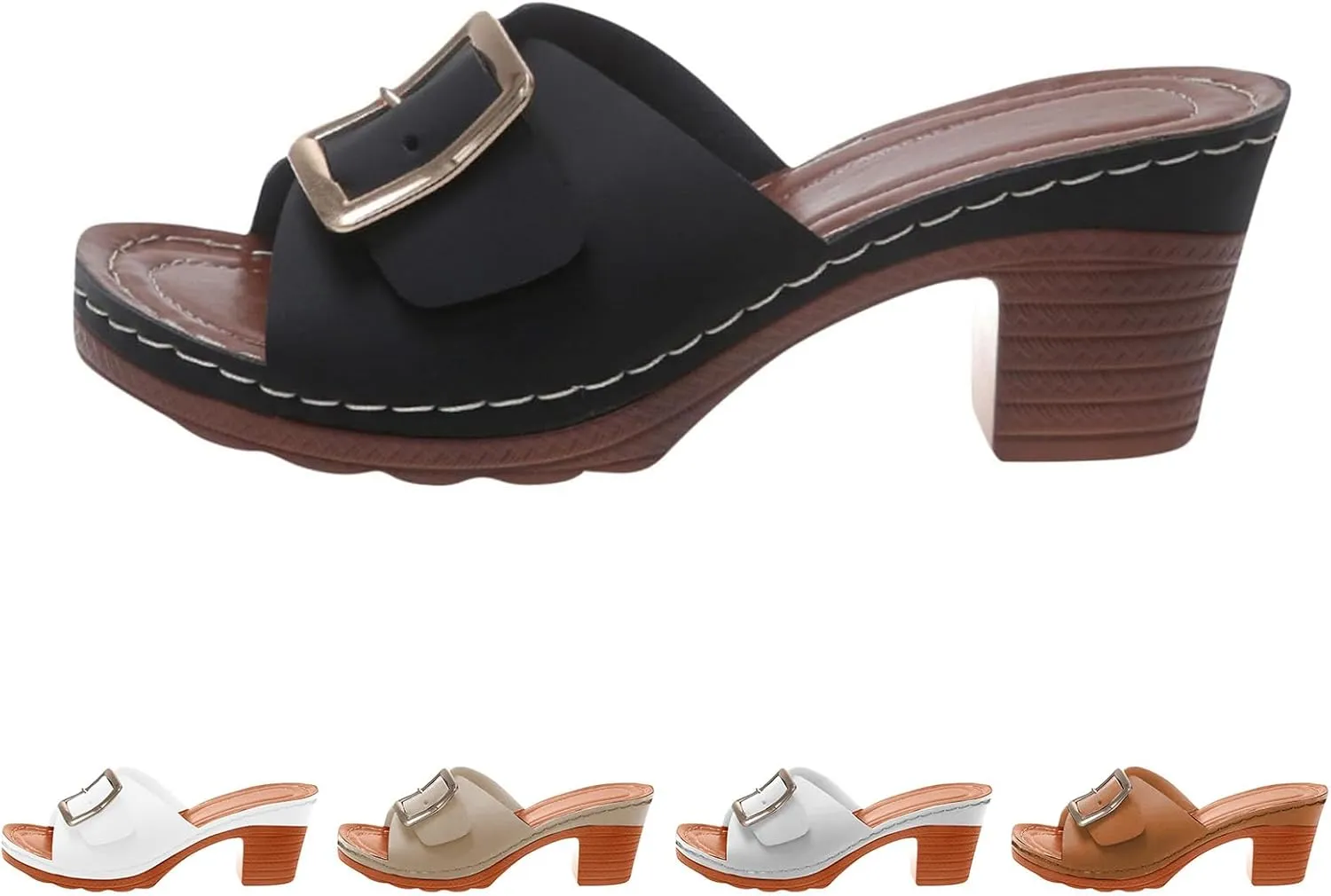 Women's Wedge Sandals Comfortable Orthopedic Low Heel Sandals for Women Dressy Summer Slip On Women's Slide Sandals Beach Wedding Dance Shoes