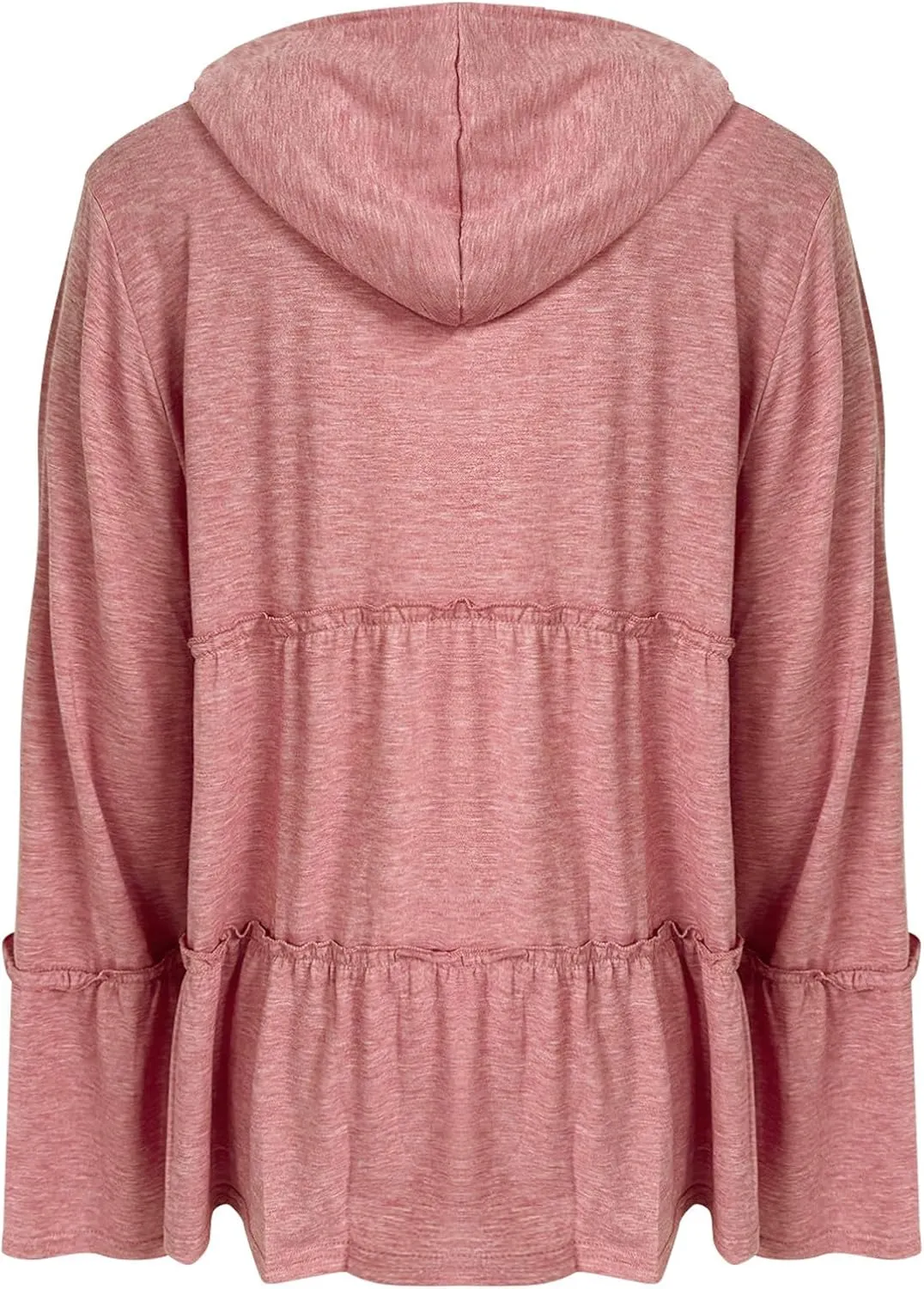 Women's Zip Up Blouses Long Sleeve V Neck Dressy Peplum Casual Tops Babydoll Shirts Fashion Lightweight Hoodies