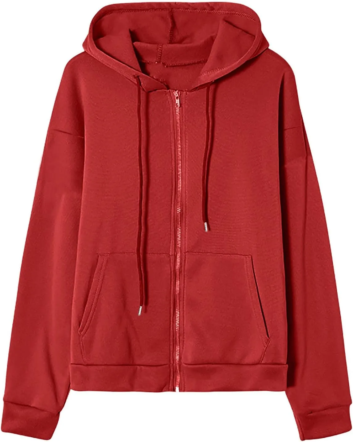 Womens Zip Up Hoodies Long Sleeve Sweatshirts Fall Active Solid Outfits Oversized Sweaters Casual Fashion Jackets