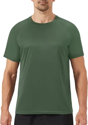 Workout Mens Shirts - Casual Black Dry Fit Moisture Wicking T-Shirts Crew Neck Short Sleeve for Gym Athletic Running