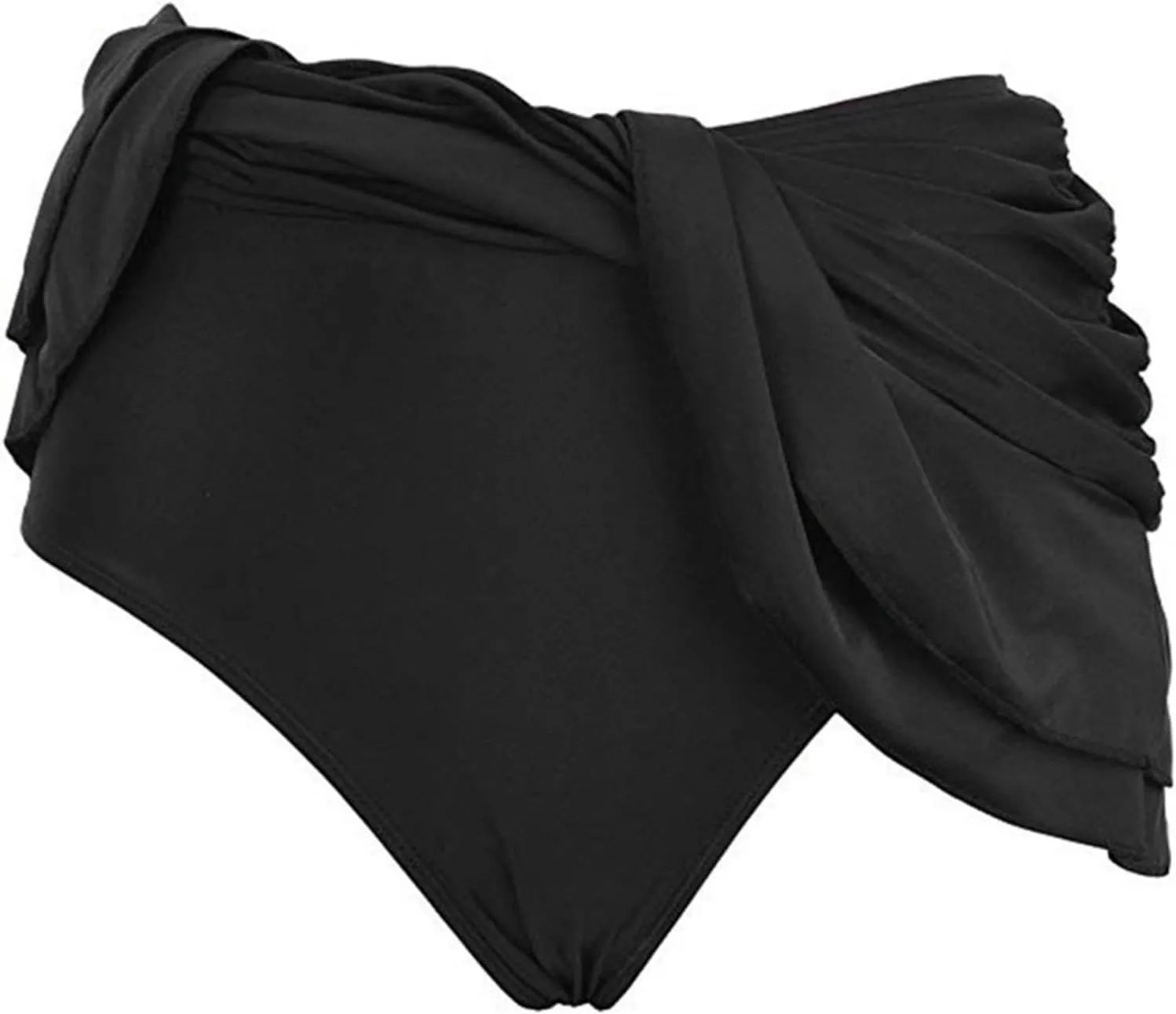 XUNRYAN Women's High Waisted Ruched Ruffle Swim Skirts w Shorts Tummy Control Bikini Bottoms Swimsuit Beach Vacation Outfit