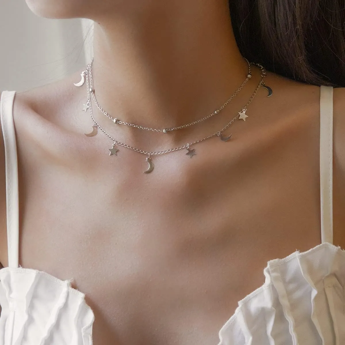 YANCHUN Layered Initial Necklaces for Women Charm Choker Necklace Women's Jewelry Letter A-Z Dainty Gold Necklace Initial Necklaces Summer Serfer Beach Vacation Essentials