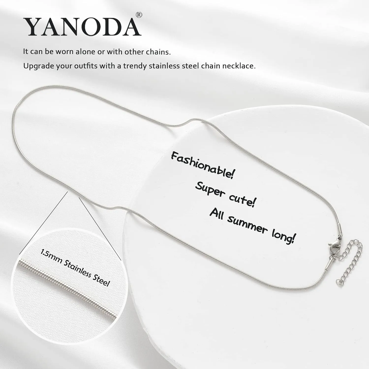 YANODA Herringbone Necklace for Women,14K Gold Necklaces for Women, Dainty Layered Gold Necklace for Women Thin Gold Snake Chain Necklaces Jewelry for Women