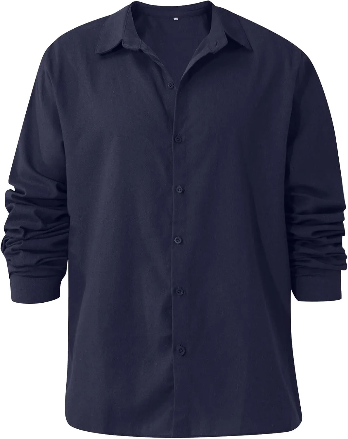 Ymosrh Men's Shirts Casual Button Down Shirt Long Sleeve Solid Color Business Dress Shirts, L-5XL
